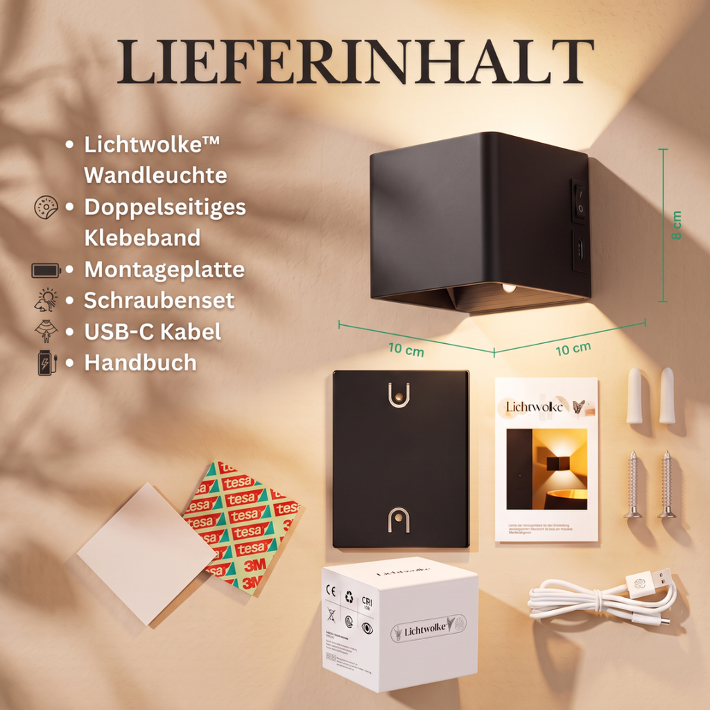 Lichtwolke™ | RGB Luxus Wandleuchte ohne Bohren